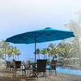 thumbnail image 2 of YODOLLA Parasol de Patio Double Face de 15 Pi Grand Parasol d'Extérieur Bleu, 2 of 8