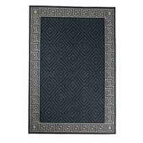Furnish My Place Outdoor Collection Geometric Area Rug - 2 ft. x 3 ft. Black, Contemporary Style Water Proof Rug for Garden, Bedroom, Patio, Balcony