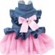 thumbnail image 1 of Vestido de mezclilla para mascotas con bonito nudo de lazo, cómodo chaleco falda, ribete de encaje, tutú, ropa de primavera para gatos y perros pequeños (pequeño) Zefei Wu 9024735047049, 1 of 5