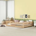 thumbnail image 4 of Bellemave Queen Size Floor Beds,Wood Montessori Bed with Fence Railings & Support Slats,No Box Spring Needed,Natural, 4 of 9