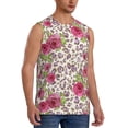 thumbnail image 2 of Yiaed Rose Mix Leopard 4 Print Men's Singlet Vests Summer Running Muscle Tank Tops Gym Undershirt Round Neck Sleeveless for man, 2 of 5