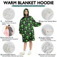 thumbnail image 6 of Wearable Blanket Hoodie,Alien Head Black Pattern Oversized Sherpa Blanket Hoodie with Super Pockets,Super Warm Fuzzy Pullover for Women & Men, 6 of 6