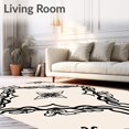 thumbnail image 2 of ODIKA 5'x7' Machine Washable Non-Slip Area Rug, Contemporary Boho Interlocking Trellis with Stylized Floral Embellishments High Traffic Rug, Beige, 599297, 2 of 7