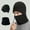 Black, variant on Cold Weather Women and Men Dark Gray 2-in-1 Fleece Set - Ear-Flap Hat & Adjustable Drawstring Neck Gaiter for Outdoor Daily Winter Use,Size Free Size