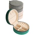 thumbnail image 2 of Caja de joyería portátil con tapa, pendientes simples, almacenamiento de anillos, caja de almacenamiento de joyería multifuncional de franela, 2 of 5