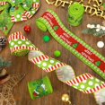 thumbnail image 5 of Under 10 Event & Party Christmas Wired Edge Ribbon 2.5 Inch 5Yard Christmas Craft Ribbon Funny Cartoon Character Gift Wrapping Ribbon Decorative Ribbon for Xmas Tree Wreath Bows DIY Craft, 5 of 5