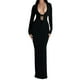 thumbnail image 1 of Gibobby Vestidos de noche largos elegantes Vestido informal para mujer, minivestido Sexy ajustado con escote en V profundo, pecho descubierto(Negro,CH), 1 of 5
