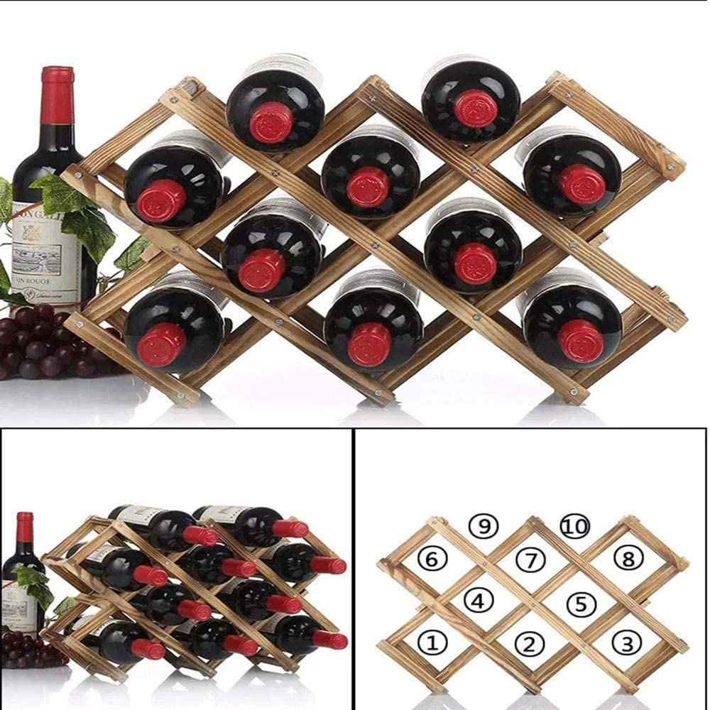 10 Bottle Wine Rack Foldable