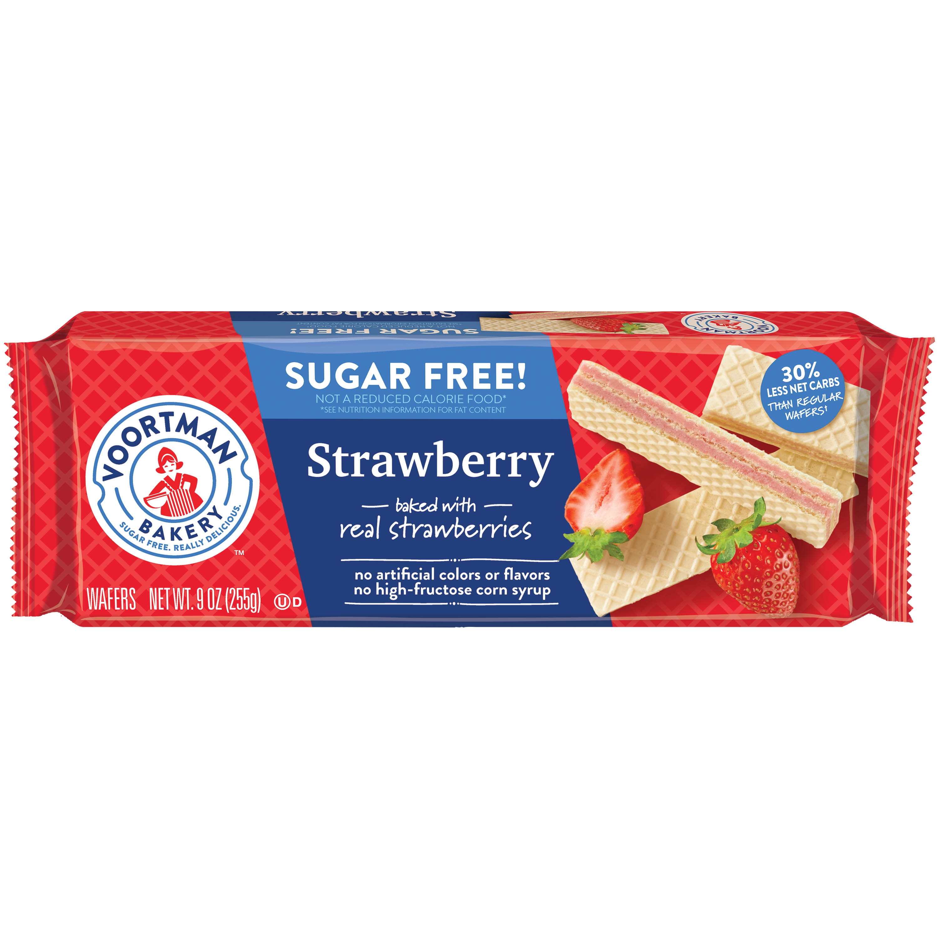 Voortman SugarFree Strawberry Wafer Cookies, 9 Oz.