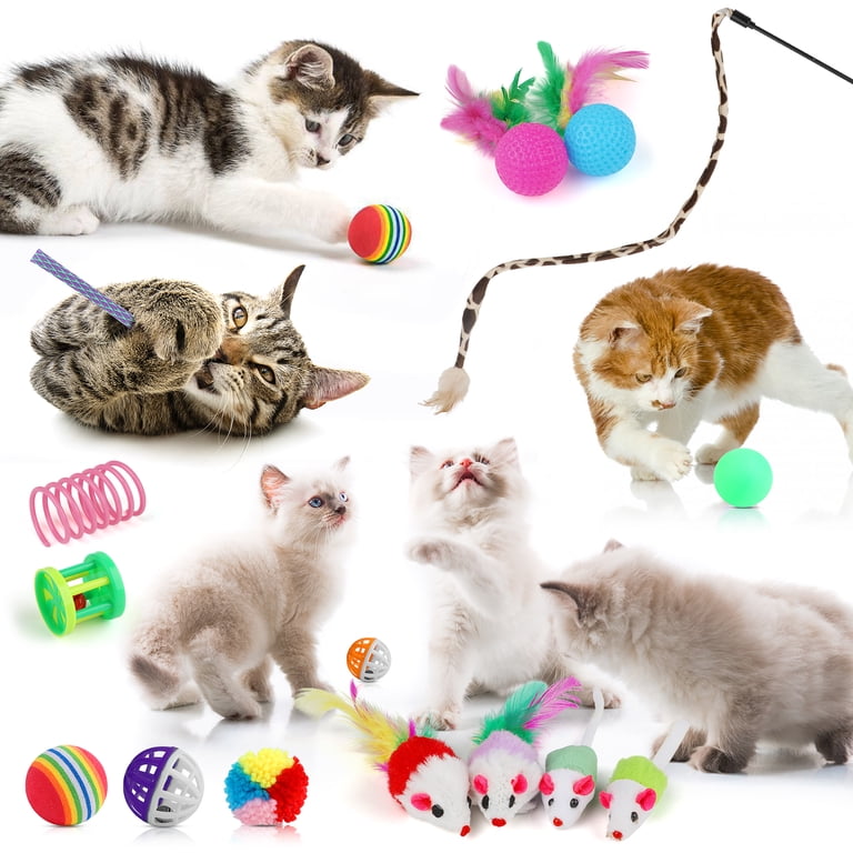 Jewyow 22-Piece Cat Toy Assortment with Tunnel and Wand photo 7