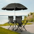 thumbnail image 3 of DreamyHM Camping Chairs, Folding Double Chair with Removable Umbrella, Cup Holders, Cooler Bag, Side Pocket & Carry Bag, for Beach, Outdoor, Sports, Concerts, Travel, Picnic,Grey, 3 of 18