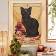 thumbnail image 4 of Tapiz de gato mágico colgante de pared adivinación misteriosa brujería Luna negro decoración fresca decoración del hogar tapices Arte de la pared Decoración, 4 of 5