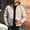 Khaki, variant on Short Blue Suede Mens Jacket Long Sleeve Hooded Western Style Patchwork Winter Mid-Weight Windbreaker Jackets Soft Retro Vintage Full Zip,S