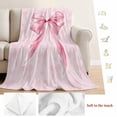 thumbnail image 5 of Pink Bow Blanket Soft Cozy Warm Twin Blanket for Bed, Plush Fuzzy Flannel Fleece Blankets for Sofa, Cute Watercolor Girls Cartoon Luxury Throw Blankets for Couch, Lightweight Gifts for Men, 60"x80", 5 of 9