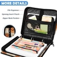 thumbnail image 5 of Zipper Binder with Shoulder Strap 2 inch 3 Ring Waterproof File Folder Organizer Bag 500 Sheet Repeating Sun Pattern, 5 of 8