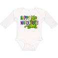 thumbnail image 3 of Inktastic Happy Mardi Gras Cute Alligator with Beads Boys or Girls Long Sleeve Baby Bodysuit, 3 of 5