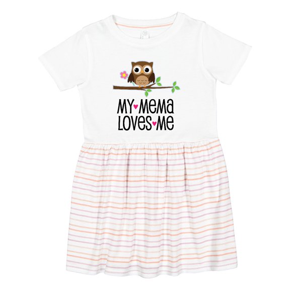 Inktastic Mema Loves Me Girl Owl Girls Toddler Dress