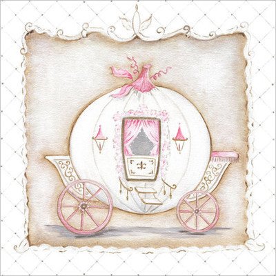 Arte en lienzo Oopsy Daisy Little Princess Carriage 25 x 25 cm