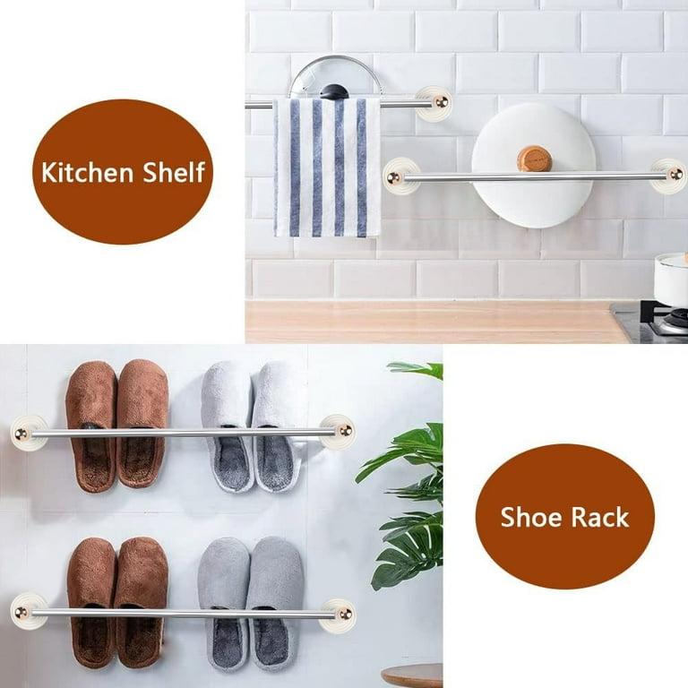 Bathroom Shelf Space Aluminum Wall Mount Suction Cup Thick Bathroom  Accessories