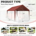 thumbnail image 2 of Kimunuk 10' x 20' Canopy Replacement Cover, Outdoor Portable Carport Replacement Canopy with Ball Bungees for Car Garage Shelter Tent Party Tent, Fuchsiared ,Frame is Not Included, 2 of 6