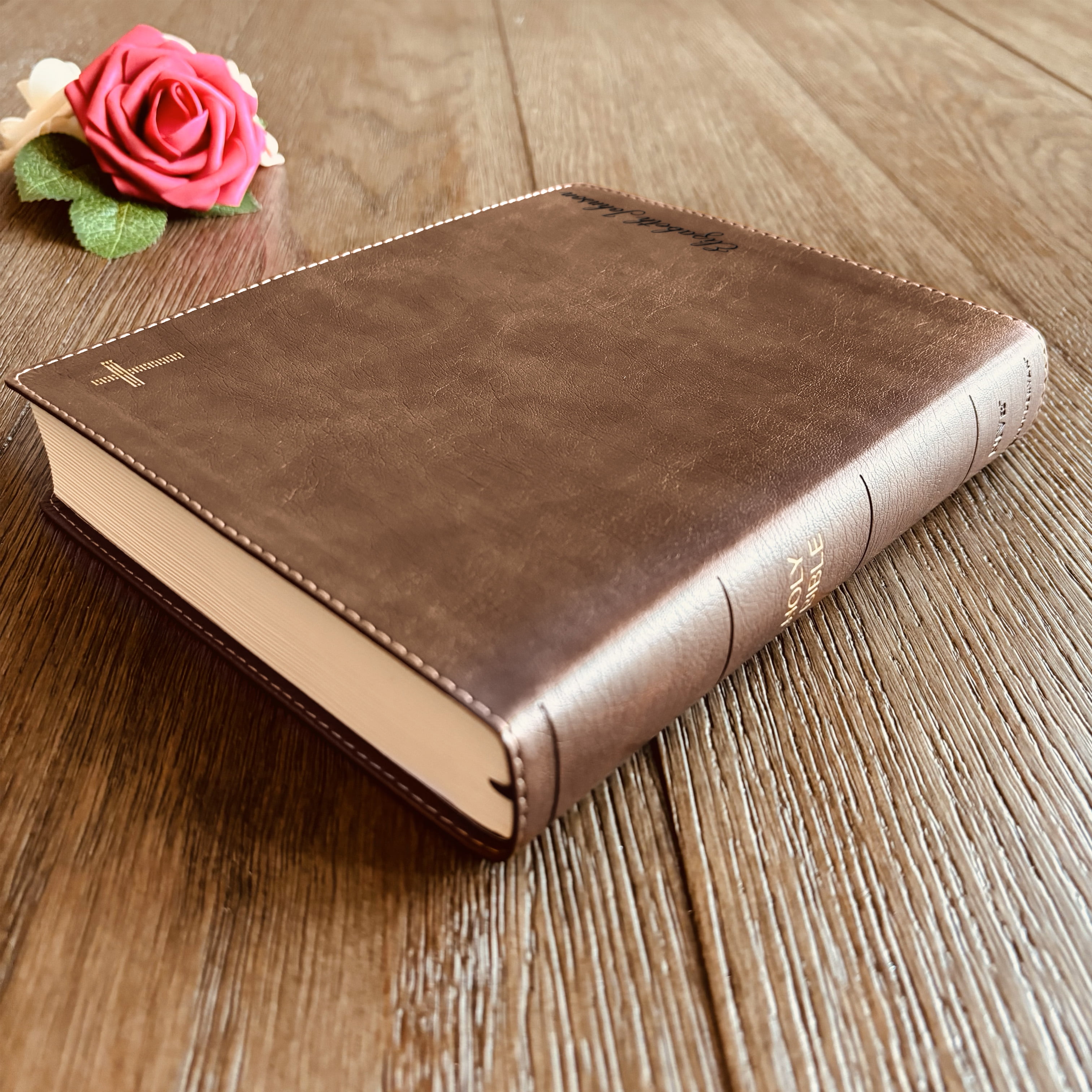 Personalized NIV Journaling Bible – Custom Name Engraved, New International Version, Leathersoft Cover, Baptism & Christian Gift