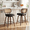 2pc-Black-Ventilation, variant on EHANCIS 26" Swivel Counter Height Bar Stools Set of 2, Boho Cane Rattan Back Chairs with Beige PU Leather Upholstered Seat & Walnut Wood for Kitchen Island