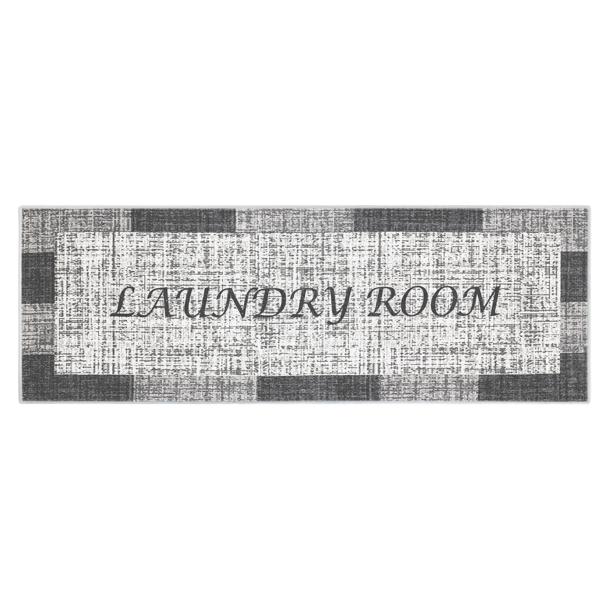 SussexHome Non Skid Washable Laundry Room Rug Runner - 20 x 59 Inches Heavy Duty Ultra-Thin 70 % Cotton Laundry Mat for Laundry Room
