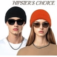thumbnail image 2 of High elasticity big head circumference outdoor solid color dome woolen hat men's and women's winter warm knitted flanged beanie soft warm ski hat suitable for both men and women【White】, 2 of 7