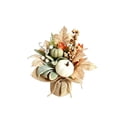thumbnail image 2 of Fall Potted Floral Arrangement, Rustic Farmhouse Centerpiece with Maple Leaves and Pumpkins, Artificial Tiered Tray Tabletop Decor for Home Mantel Display, 2 of 6