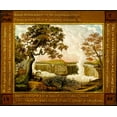 thumbnail image 2 of Hicks, Edward 31x26 Black Ornate Wood Framed with Double Matting Museum Art Print Titled - The Falls of Niagara, 2 of 4