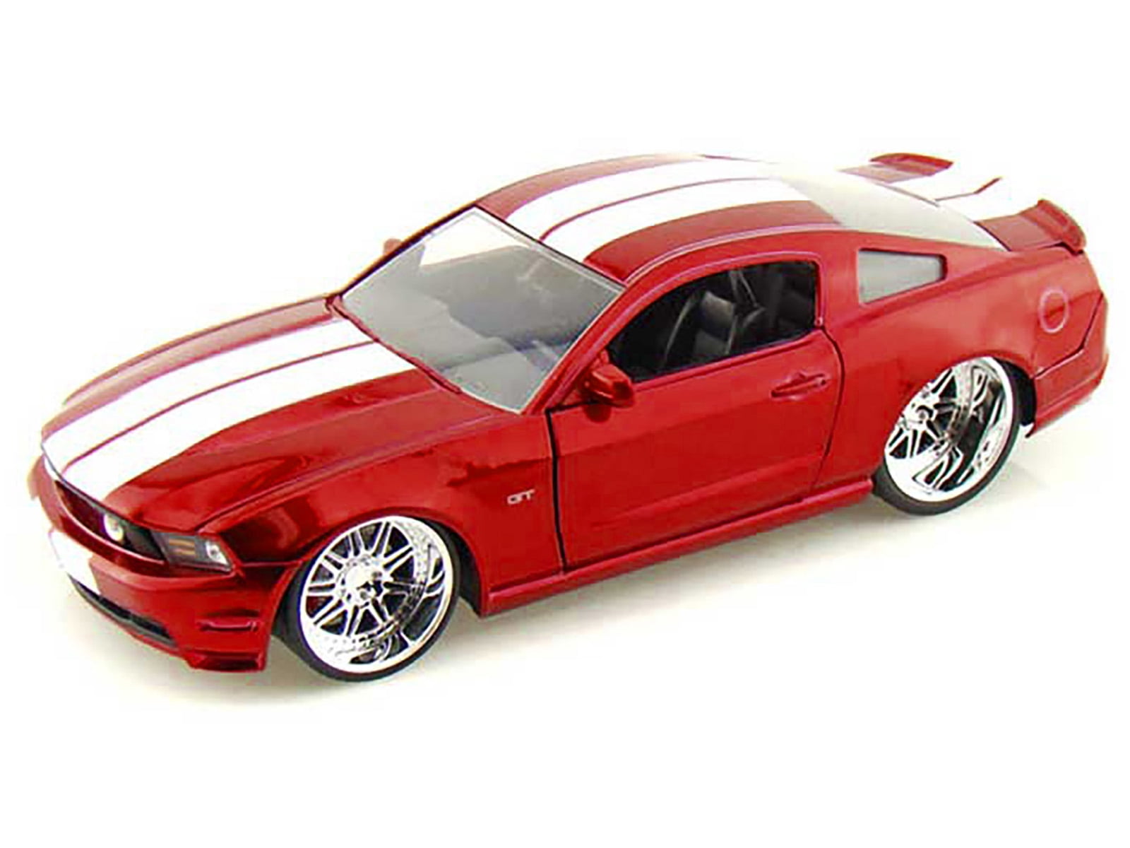 2010 Ford Mustang GT Red Metallic with White Stripes "Bigtime Muscle" Series 1/24 Diecast Model Car by Jada
