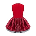 thumbnail image 2 of ZDHoor Girls Sparkle Sequin Leotard Dress with Top Hat Set Halloween Carnival Fancy DressUp Costume Red-B 14, 2 of 8
