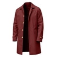 thumbnail image 5 of Gamivast Trench Coat for Men Lightweight Long Jacket Single Breasted Button Down Overcoat With Pockets Classic Business Windbreaker Outerwear for Fall Spring Wine L, 5 of 9