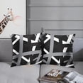 thumbnail image 5 of Set of 2 Throw Pillow Cover Gray Black Stripes Design Retro Decorative Pillow Case Striped Home Decor Square 18x18 Inch Cushion Pillowcase, 5 of 6