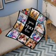 thumbnail image 2 of AISENIN Custom Blankets Gifts for Girlfriend Boyfriend Family Custom Blanket Wife and Husband Photo for Meaningful Day Valentines Day Birthday Christmas 10 Photos 50*60Inch, 2 of 5