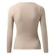 thumbnail image 5 of Jersey de manga larga con cuello en V para mujer: top de punto liso, corte ajustado para uso informal/al aire libre, tallas S-XL, 5 of 5