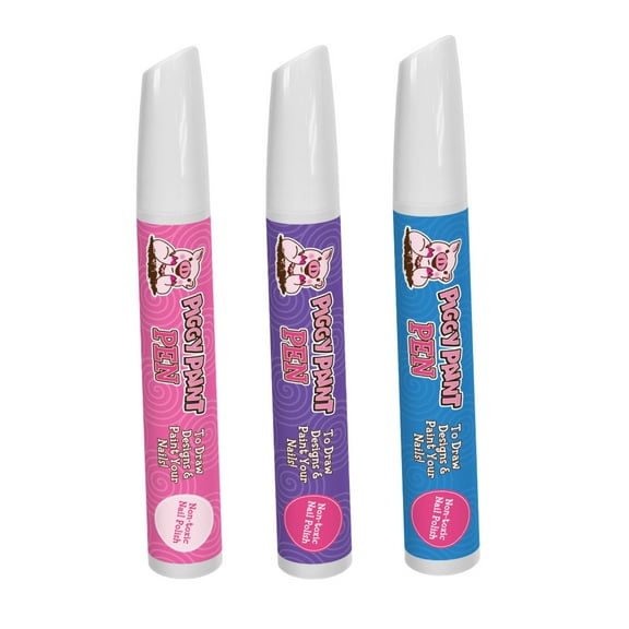 Positively Piggy Pen 3-pack Bundle Non-toxic Kid-friendly Mess-free Nail Polish