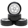 thumbnail image 1 of Yeacher Pneus de Voiture de Rallye Tout-Terrain Télécommandée 65*45*26mm 4 Pcs Remplacement pour TAMIYA TT02 XV01 HSP, 1 of 6