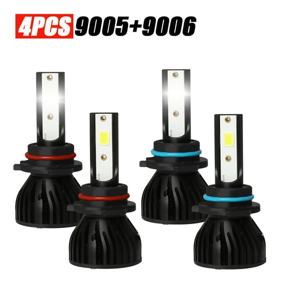 HMCYCI For Gmc Envoy 2002 2003 2004 2005 2006 2007 2008 2009 Led Headlight Bulbs 9006 9005 High&Low Beam White 4pcs