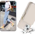 thumbnail image 3 of iPhone 13 Phone case Wallet with Zipper Card Holders for Women, iPhone 13 Case Wallet with Credit Card with Ring Kickstand Zipper Stand Case for iPhone13 - Off-White, 3 of 18