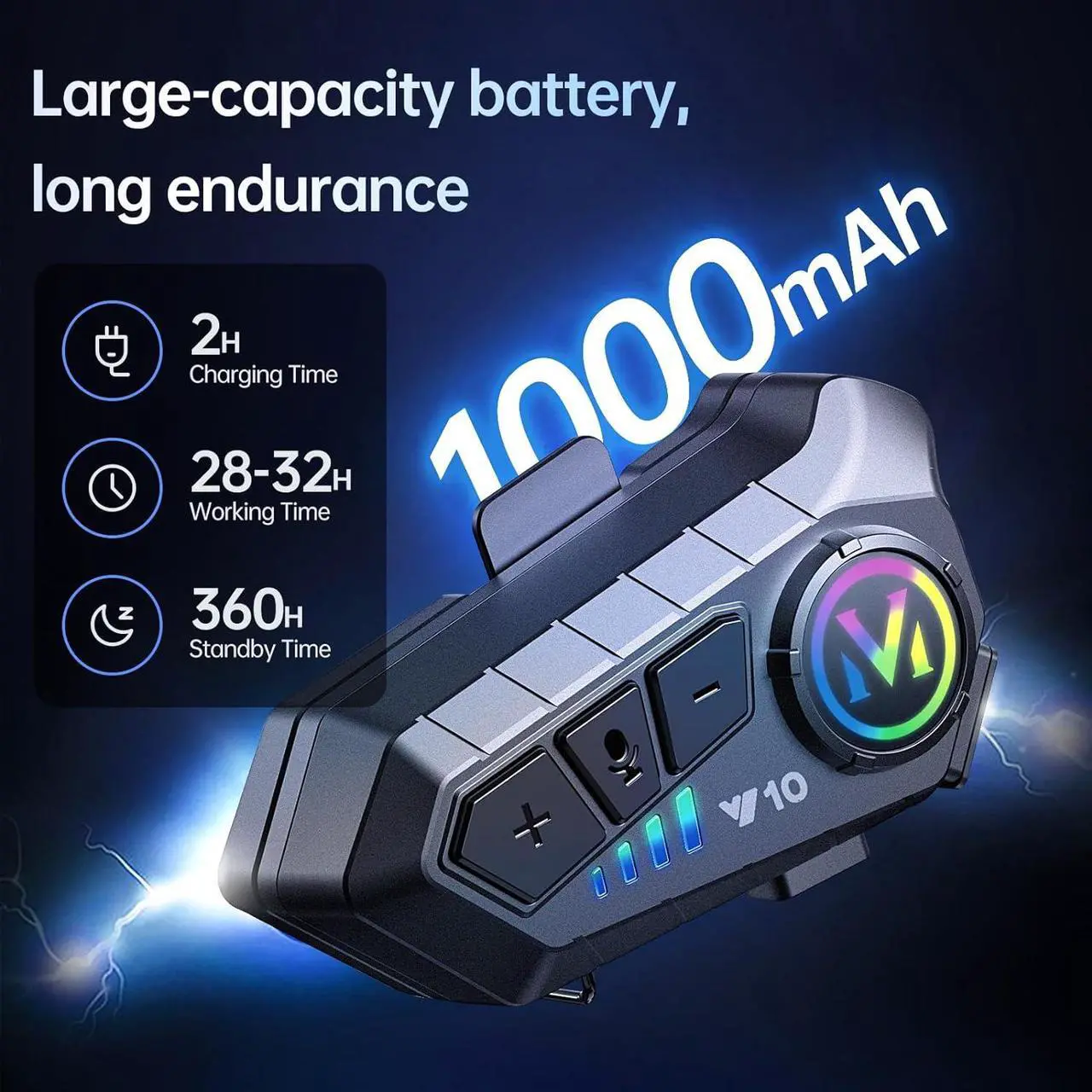 Motorcycle Bluetooth Headset Speaker Skiing Earphone Waterproof Bluetooth Helmet Headset with Noise Cancellation Ultra-Thin Wireless Bluetooth Headphones for All Helmets