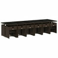 thumbnail image 5 of vidaXL 17 Piece Patio Dining Set with Cushions Brown Poly Rattan, 5 of 12