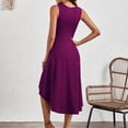 thumbnail image 6 of Women's Sleeveless Floral Print A Line Dress Ruched Waist, 6 of 9