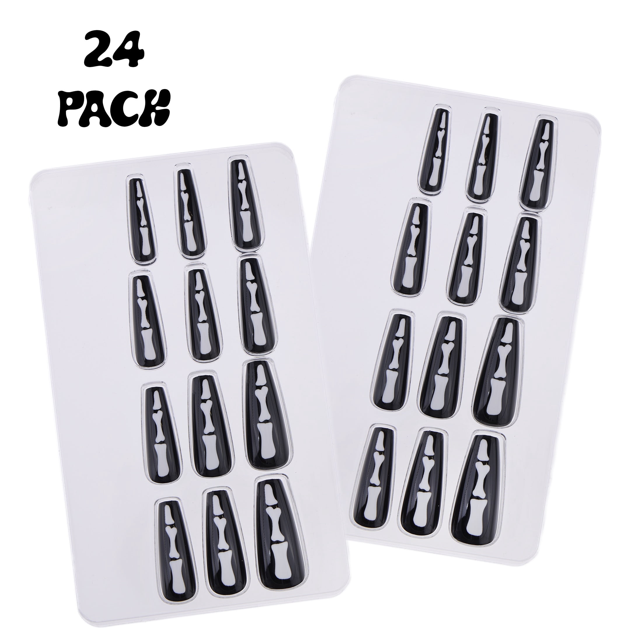 Expressions 24-Pack Self Adhesive Halloween Press-On Nails - Bones