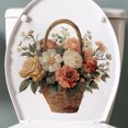 thumbnail image 2 of Adhesivo de pared con forma de cesta floral, elegante flor de rosa y anémona, 2 of 4