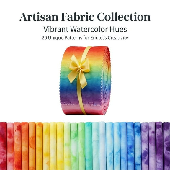 iMzoon 80 Pcs Jelly Roll Fabric Strips for Quilting Sewing,2.56 Inch Precut Cotton Fabric Bundles with Wavy Edges, Rainbow Color Ombre Floral Quilting Fabric, Perfect for Quilt DIY Sewing Supplies