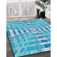 thumbnail image 3 of Ahgly Company Machine Washable Indoor Rectangle Transitional Blue Ivy Blue Area Rugs, 5' x 8', 3 of 7