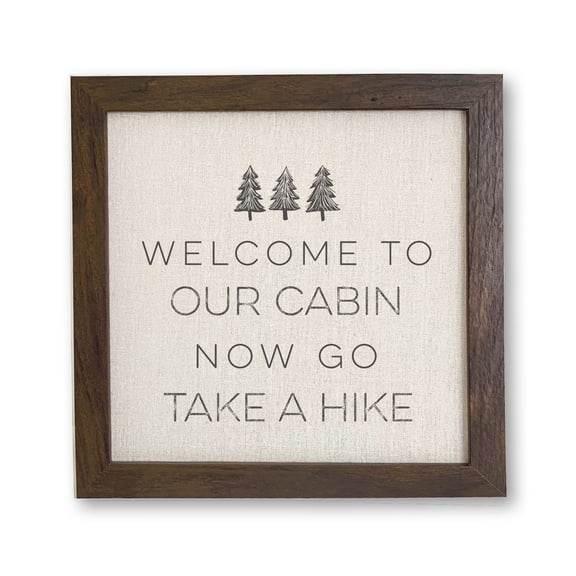 Welcome to our Cabin (Trees) - Framed Sign