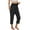 Black, variant on Mgmyaa Girls Casual Yoga Capris Solid Color High Elastic Waist Cropped Loose Lounge Pants for 4-14Y