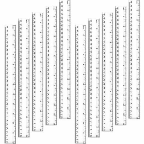 Chuangdi 20 Pieces 12 Inch Plastic Rulers, Straight Ruler Office Rulers School Rulers (Clear)